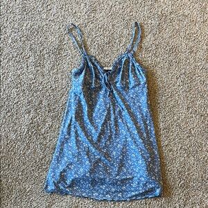 American Eagle Outfitters Blue Sleeveless Tie Front Mini Dress